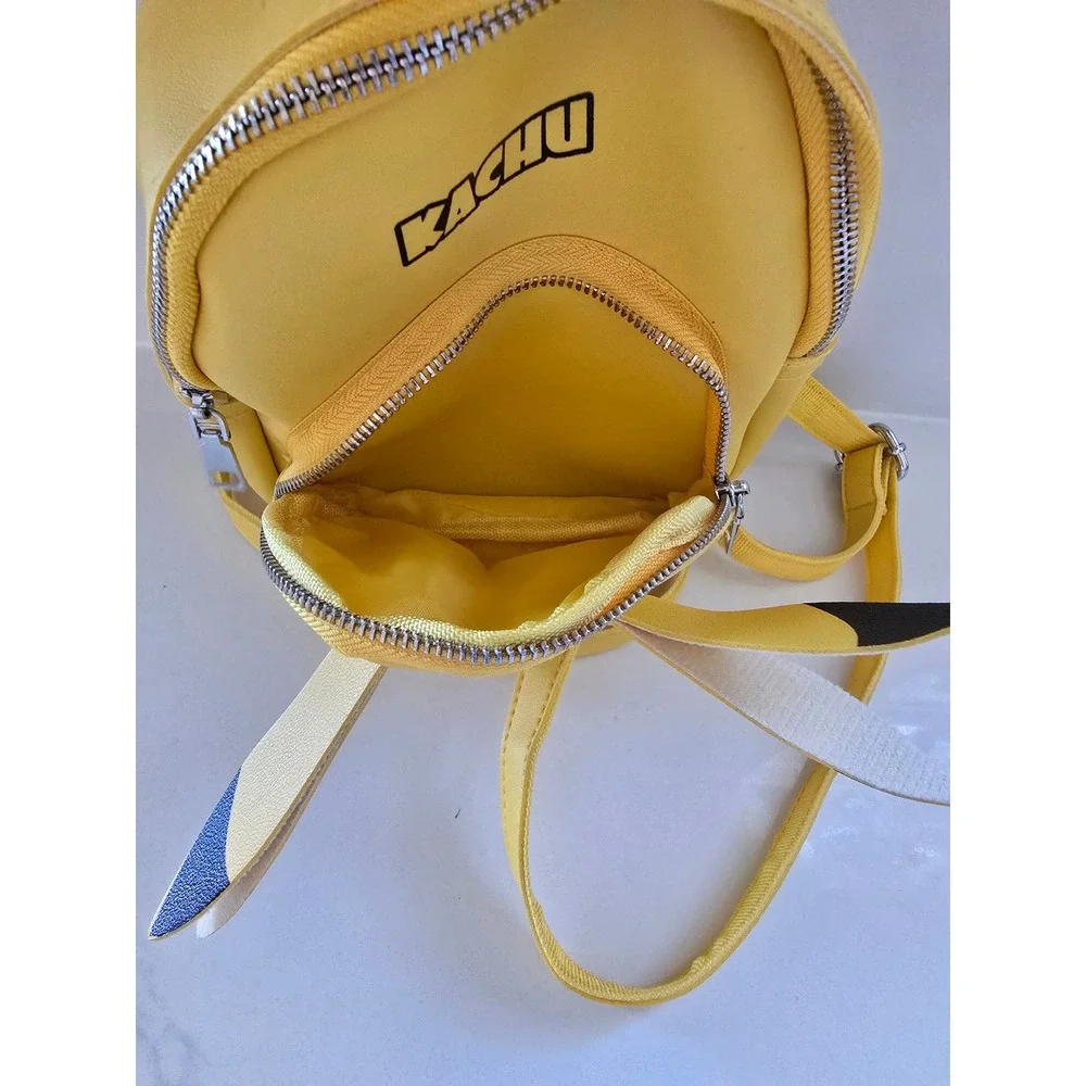 Kachu Yellow Mini Backpack Winking Anime Face 3D Ears Faux Leather Novelty Bag